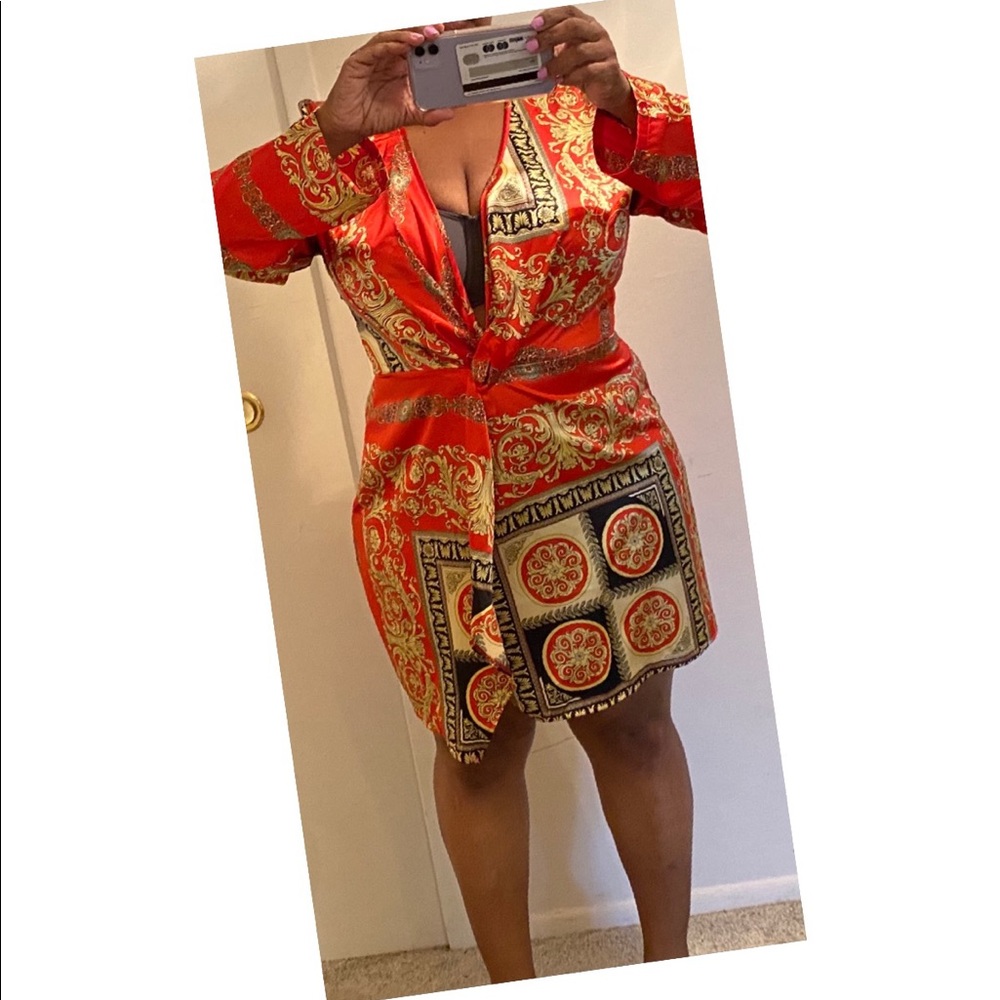 Pretty little thing-Oriental satin dress